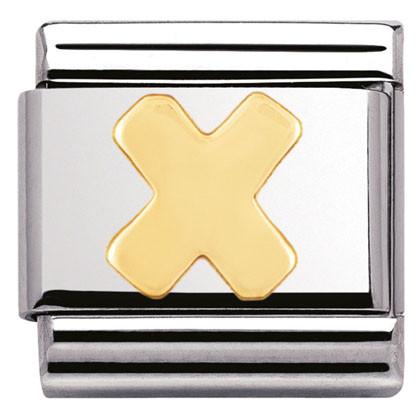 030101/24 Classic LETTER.S/steel,Bonded Yellow Gold Letter X - SayItWithDiamonds.com