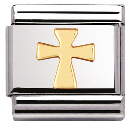 030105/01 Classic S/Steel,Bonded Yellow GoldCross - SayItWithDiamonds.com