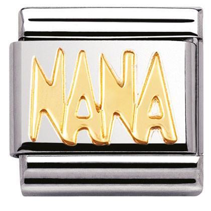 030107/09 Classic WRITING,S/Steel,bonded yellow gold Nana - SayItWithDiamonds.com