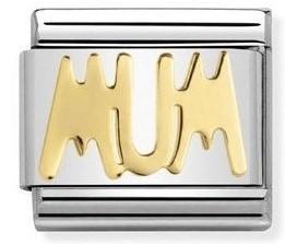 030107/14 Classic WRITING,S/Steel,bonded yellow gold MUM