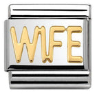 030107/23 Classic WRITING,S/Steel,bonded yellow gold WIFE - SayItWithDiamonds.com