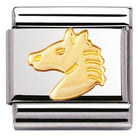 030112/10 Classic S/steel,bonded yellow gold Horses Head - SayItWithDiamonds.com