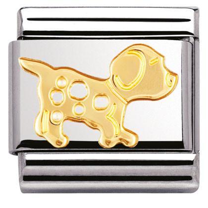 030112/23 Classic S/steel,bonded yellow gold Dog - SayItWithDiamonds.com