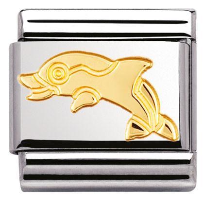 030113/04 Classic S/steel,bonded yellow gold Dolphin - SayItWithDiamonds.com