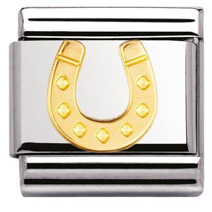 030115/11 Classic,S/steel,bonded yellow gold horseshoe - SayItWithDiamonds.com