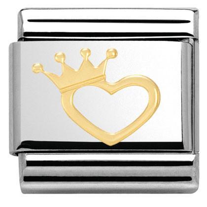 030116/17 Classic, S/Steel,bonded yellow gold Heart with crown - SayItWithDiamonds.com