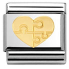 030116/18 Classic S/steel,bonded yellow gold Heart with puzzle