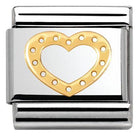 030116/19 Classic S/steel,bonded yellow gold Heart with dots - SayItWithDiamonds.com