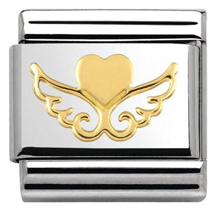 030116/20 Classic S/steel,bonded yellow gold Heart with wings - SayItWithDiamonds.com