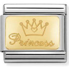 030121/47 Classic bonded yellow Gold Engraved Sign PRINCESS - SayItWithDiamonds.com