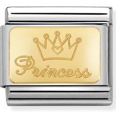 030121/47 Classic bonded yellow Gold Engraved Sign PRINCESS - SayItWithDiamonds.com