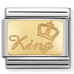 030121/48 Classic bonded yellow Gold Engraved Sign KING - SayItWithDiamonds.com