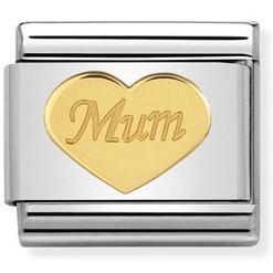 030162/38 Classic bonded yellow Gold MUM HEART