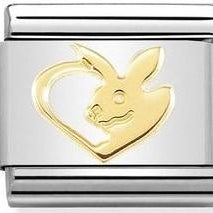 030162/50 Classic SYMBOLS and steel and bonded yellow gold Rabbit & Heart - SayItWithDiamonds.com