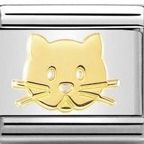 030162/53 Classic SYMBOLS, steel & bonded yellow gold Cat Face - SayItWithDiamonds.com