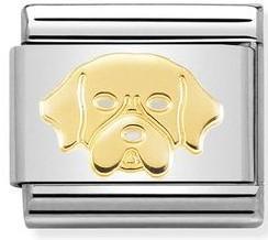 030162/56 Classic SYMBOLS, steel& bonded yellow gold Dog - SayItWithDiamonds.com