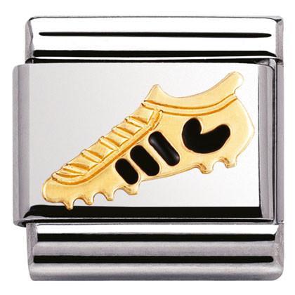 030204/20 Classic ,football boot,S/steel, enamel, bonded yellow gold - SayItWithDiamonds.com