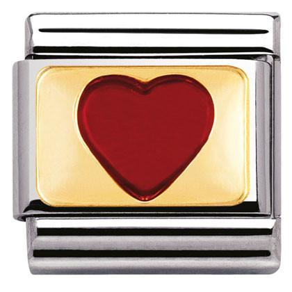 030206/33 Classic Love.S/steel,enamel,bonded yellow gold Red Heart Plate - SayItWithDiamonds.com