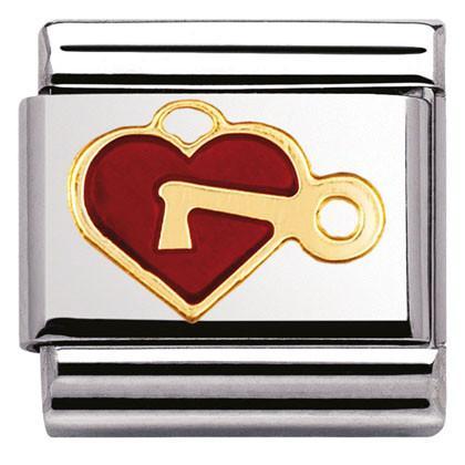 030207/47 Classic Love.S/steel,enamel,bonded yellow gold hearth with Key - SayItWithDiamonds.com