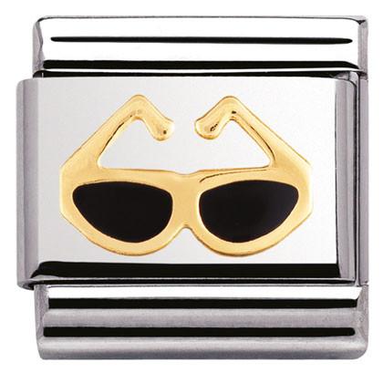 030208/18 Classic S/steel,enamel & bonded yellow gold Sunglasses - SayItWithDiamonds.com