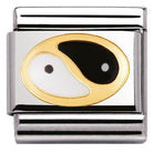 030208/23 Classic S/steel,enamel, bonded yellow gold Ying Yang - SayItWithDiamonds.com