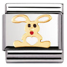 030212/02 Classic ,S/steel, enamel, bonded yellow gold WHITE rabbit - SayItWithDiamonds.com