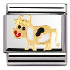030212/04 Classic S/Steel,, enamel, bonded yellow gold Cow - SayItWithDiamonds.com