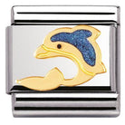 030213/01 Classic,S/steel,enamel,bonded yellow gold Dolphin - SayItWithDiamonds.com