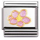 030214/47 Classic S/steel,enamel,bonded yellow gold Hibiscus Flower - SayItWithDiamonds.com