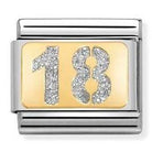 030224/01 Classic GLITTER PLATES,steel, enamel, bonded yellow gold, SILVER Number 18 - SayItWithDiamonds.com