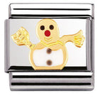 030225/04 Classic,S,steel,enamel,bonded yellow gold Snowman - SayItWithDiamonds.com