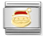 030225/24 Classic CHRISTMAS,S/Steel,enamel,bonded yellow gold,Face of Santa Claus - SayItWithDiamonds.com