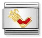 030225/25 Classic ,S/Steel,enamel,bonded yellow gold, Christmas stocking