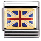 030234/06 Classic FLAG,s. steel,enamel, bonded yellow gold GREAT BRITAIN - SayItWithDiamonds.com