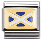 030234/07 Classic FLAG, s. steel,enamel,bonded yellow gold SCOTLAND - SayItWithDiamonds.com