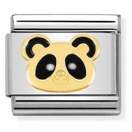 030248/18 Classic,S/steel,enamel,bonded yellow gold Panda Head
