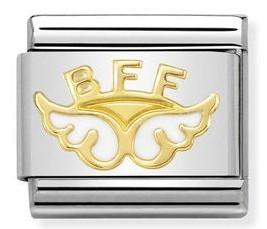 030272/32 Classic SYMBOLS steel, enamel, yellow gold Angel of Friendship