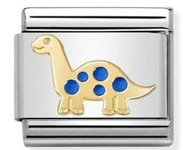 030272/39 Classic steel ,yellow gold,enamel. Dinosaur