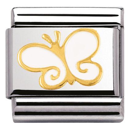 030278/03 Classic NATURA,S/steel,enamel,yellow gold,Butterfly - SayItWithDiamonds.com