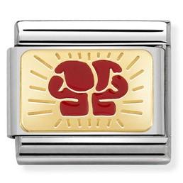 030287/10 Classic,S/steel , enamel, yellow gold, Boxing Glove