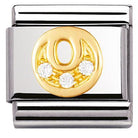 030301/15 Classic LETTERS,S/steel,Bonded Yellow Gold CZ O