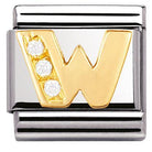 030301/23 Classic LETTERS,S/Steel,Bonded Yellow Gold, CZ W - SayItWithDiamonds.com