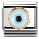 030506/18 Classic GREEK EYE,S/Steel,Bonded Yellow Gold GREEK EYE