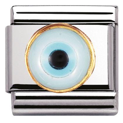 030506/18 Classic GREEK EYE,S/Steel,Bonded Yellow Gold GREEK EYE - SayItWithDiamonds.com