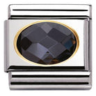 030601/011 Classic FACETED CZ Black S/Steel, Bonded Yellow Gold