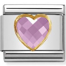 Classic CZ Faceted Heart Link