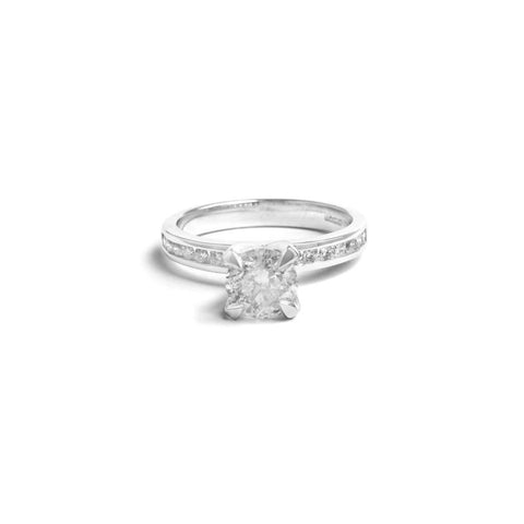 1.29ct Elevated Diamond Ring - Channel Set Band