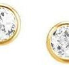 146644/037 BELLA Earrings BLOOM 925 silver & crystals (STUD) Crystal with Yellow gold finish - SayItWithDiamonds.com