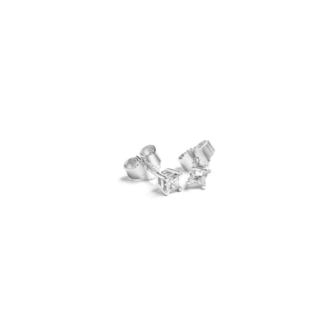 18ct Princess Cut Diamond Earrings 0.20ct