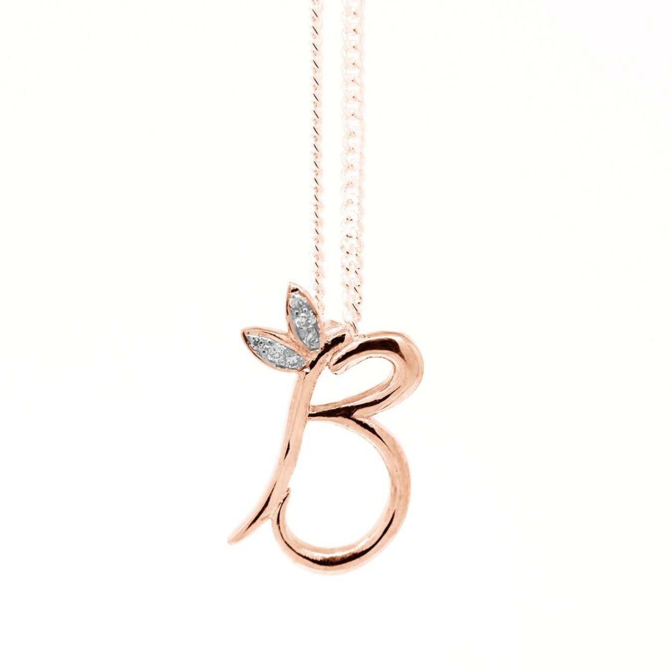 Gold rose necklace with initial discount